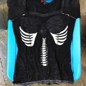 Betsey Johnson sz L skeleton sweater